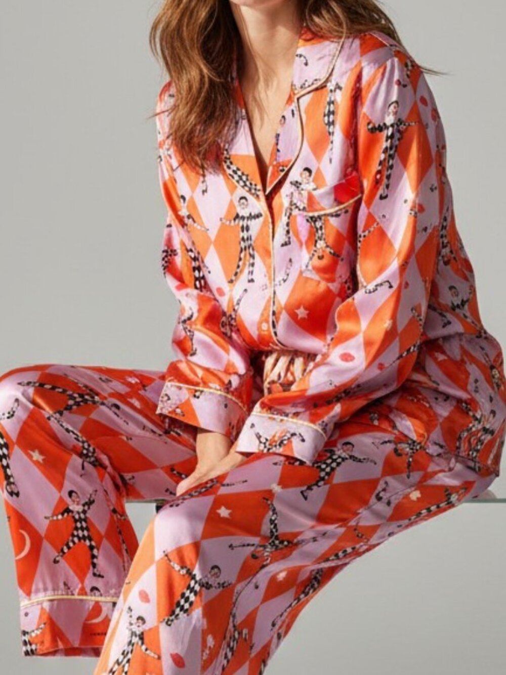 Karen Mabon x Anthropologie Harlequin Pajama Set size Small NWT